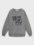 Детский хлопковый свитшот с принтом Gearup Mango, Grey - фото