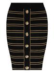 Юбка-карандаш в полоску Balmain, черный - фото