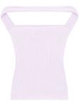 Courrèges трикотажный топ в рубчик, розовый - фото
