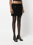 Юбка мини с пуговицами MIU MIU, черный - фото 3