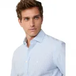 Рубашка Hackett Textured Cotton Stripe, синий - фото 6