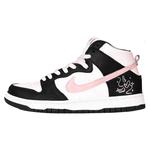 Nike Дышащие высокие кроссовки для скейтбординга Dunk унисекс black pink - фото 3