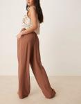 Брюки-стринги ASOS DESIGN коричневого цвета - фото 2
