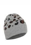 Шапка Kaffe MAE , Grey Mel Animal Knit Pattern/Mottled Grey - фото 3