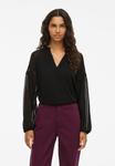 Блуза VILA VIGALO V NECK, Black - фото