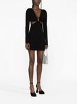 Dsquared2 платье мини с логотипом и вырезами, черный - фото 2