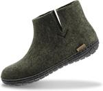 Ботинки Glerups 100% quality wool mix Boot Slipper with rubber sole - Unisex, Forest (Black Rubber) - фото