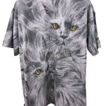 Футболка с принтом кошки Givenchy, серый - фото 5