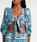 Принтованный кроп-топ Adriana Degreas, синий - фото 4