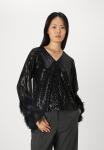 Блуза YASFLOW V NECK SEQUIN YAS, черный - фото 2
