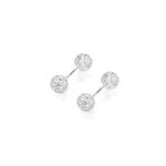 Серьги-гвоздики из серебра 999 пробы Love Link, белый - фото 3