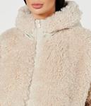 Шуба женская Save The Duck из искусственного меха на молнии, бежевый - фото 4