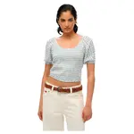 Блузка с коротким рукавом Superdry Smocked, синий - фото