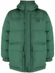 Пуховик с вышитым логотипом Maison Kitsuné, зеленый - фото