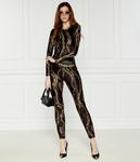 Боди женское Versace Jeans Couture с принтом из золотых цепей, черный - фото 2