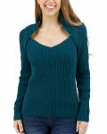 Свитер с косами и рукавами цвета Deep Teal Grace and Lace - фото