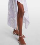 Асимметричное платье макси из шелкового твила Marmo Pucci, Lavander - фото 5