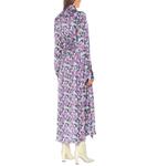 Платье-рубашка из крепдешина с цветочным принтом Plan C, Blue Base Purple Flower - фото 3