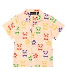 Рубашка из льна и хлопка с принтом Mini Rodini, бежевый - фото