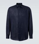 Льняная рубашка Saman Amel, темно-синий - фото