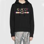 Толстовка GUCCI Cotton Logo Pullover Hooded Sweatshirt 'Black', черный - фото 2