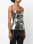 Топ-бюстье с пайетками Rick Owens, серебяный - фото 3