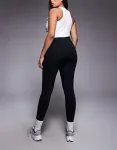 4505 Черные леггинсы для бега с активной завязкой на талии и карманом для телефона Curve Icon - фото 3