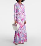 Шелковая укороченная рубашка в принт Pucci, Rosa - фото 2