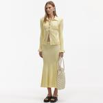 Рифленый вязаный кардиган Self-portrait, кремово-желтый - фото 3