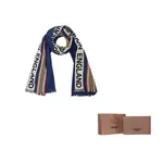 Шарф вязаный Burberry с принтом, синий - фото 3