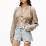 Джинсовые шорты женские Alexander Wang, Pebble Texture Bleached - фото 7