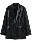 Блейзер TWINSET, украшенный пайетками, черный - фото