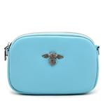 Кожаная сумка с кристаллами в виде пчелы PEACH ACCESSORIES, синий - фото