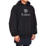 Толстовка bb be different popover hoodie 'black white' Balenciaga, черный - фото 4