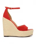 Красные сандалии на платформе с каблуками Kazar, красный - фото