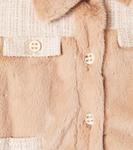 Твидовый жакет с отделкой из искусственного меха Patachou, бежевый - фото 2