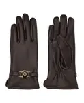 Кожаные перчатки с монограммой Kazar, коричневый - фото 2