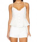 Топ с V-образным вырезом Эмми в белом цвете ASTR - фото