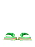 Полосатые шлёпанцы Msgm, зеленый - фото 3