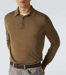 Шерстяная поло Zegna, хаки - фото 5