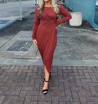 Платье миди Reflected In You в красно-коричневом цвете GILLI - фото 3