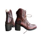 Красные ботинки на шнуровке Prime Casta, красный - фото