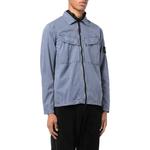 Куртка brushed cotton canvas zip overshirt 'dark blue' Stone Island, синий - фото 3