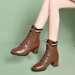 Devanro Женские черно-коричневые ботильоны, цвет Coffee - фото 3