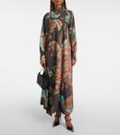 Асимметричное макси-платье с принтом Etro, черный - фото 2