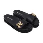 Кожаные тапочки Palm Angels, черный - фото 2