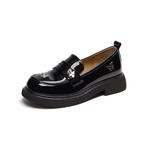 Женские лоферы черно-белые ST&SAT, Wave черный - фото