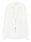 Рубашка с цепочным декором Elisabetta Franchi, белый - фото