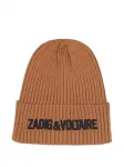 Шапка бини в рубчик Zadig & Voltaire Kids, коричневый - фото