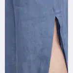 Льняное желтое платье Marella, синий - фото 4